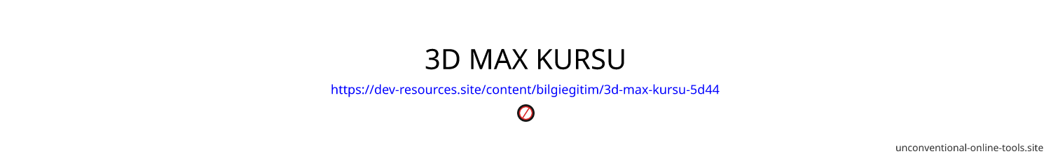 3D MAX KURSU