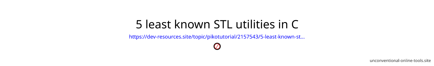 5 least known STL utilities in C++