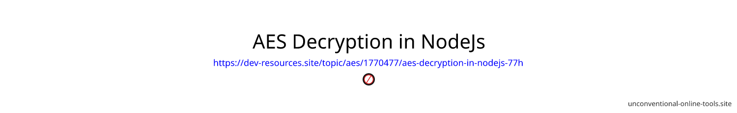 AES Decryption in NodeJs