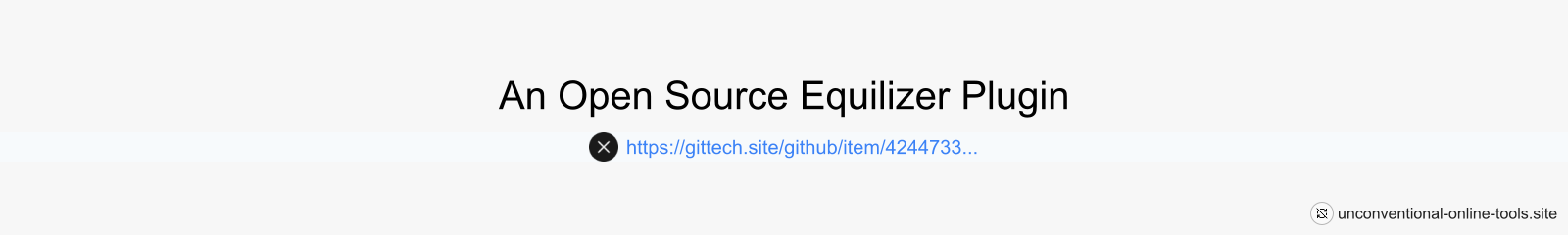 An Open Source Equilizer Plugin