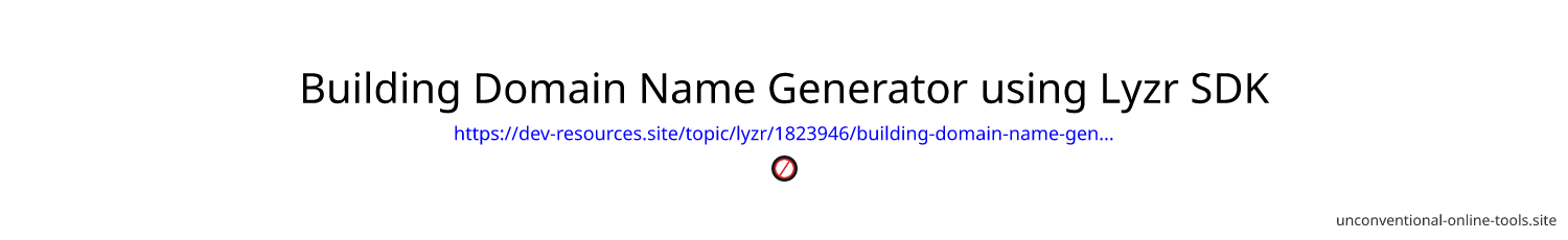 Building Domain Name Generator using Lyzr SDK