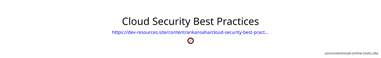 Cloud Security Best Practices