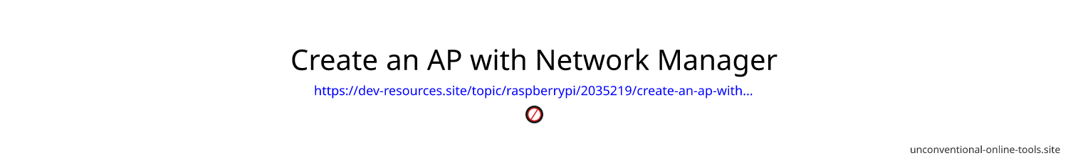 Create an AP with Network Manager