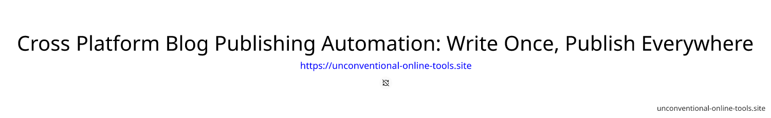 Cross Platform Blog Publishing Automation: Write Once, Publish Everywhere