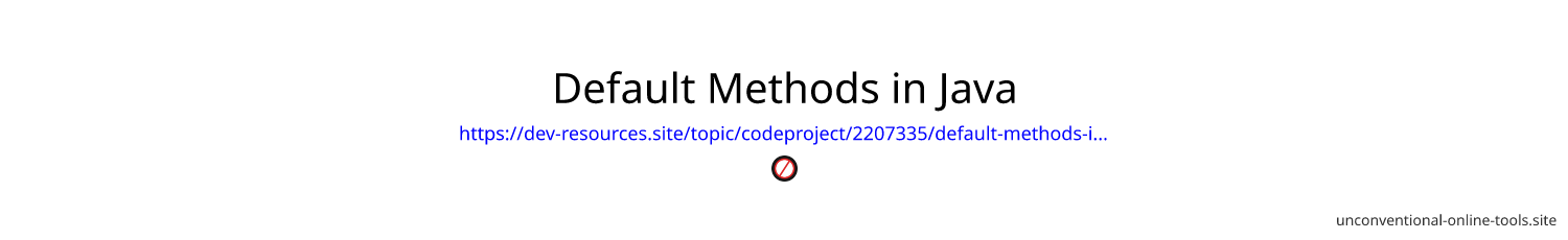 Default Methods in Java