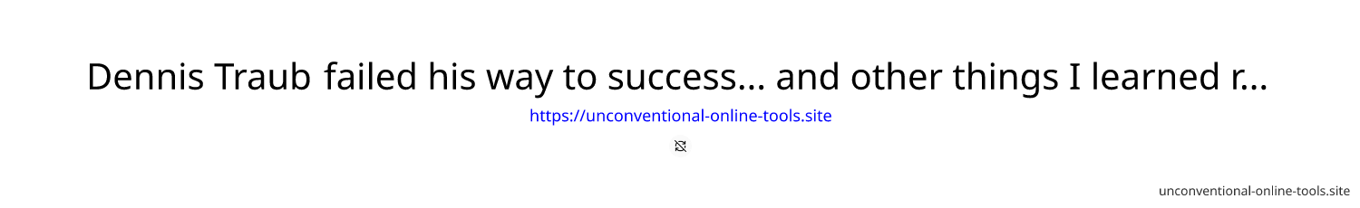 Dennis Traub failed his way to success... and other things I learned recording his DevJourney (#133)