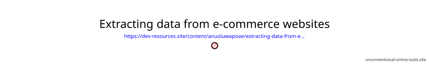 Extracting data from e-commerce websites