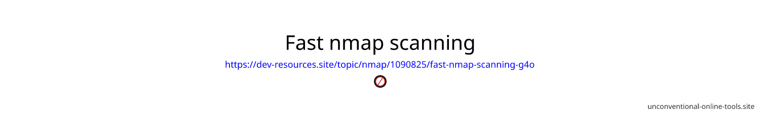 Fast nmap scanning