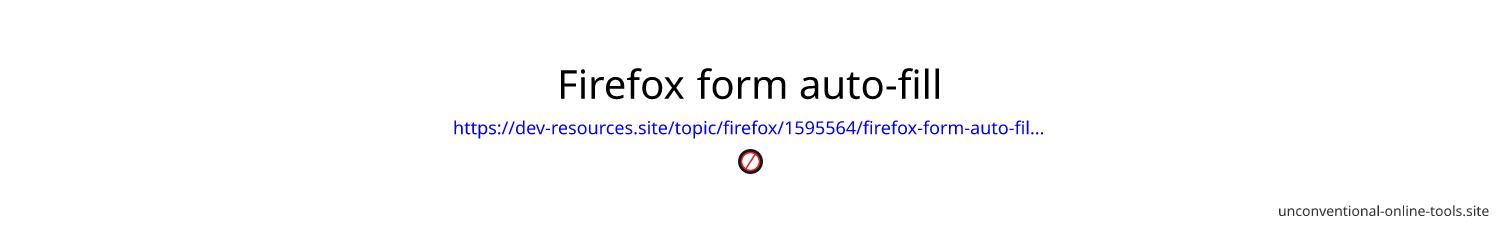 Firefox form auto-fill