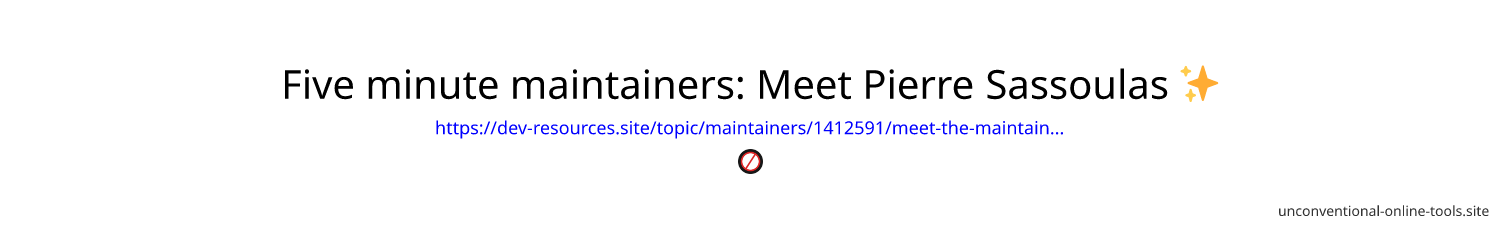 Five minute maintainers: Meet Pierre Sassoulas ✨