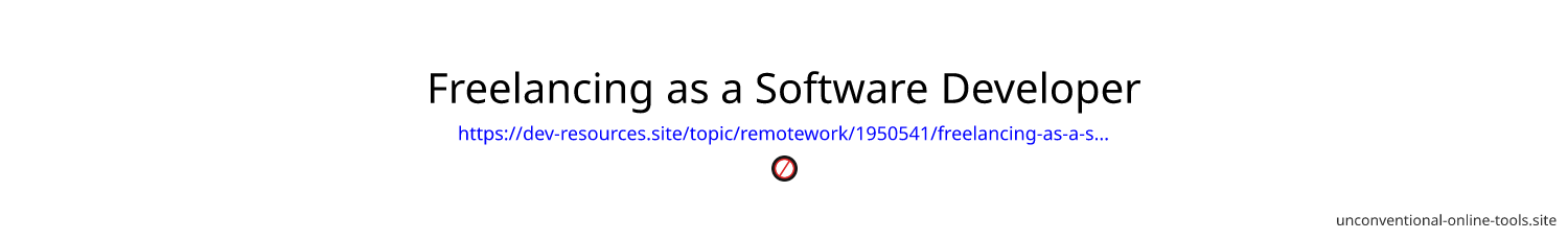 Freelancing as a Software Developer