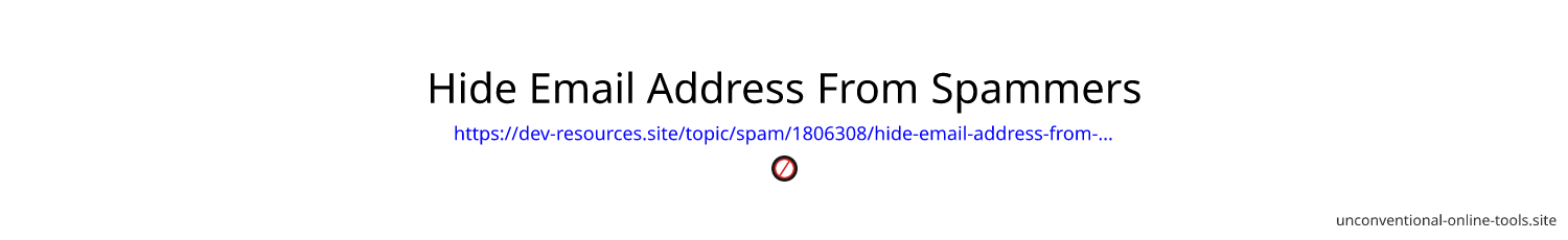 Hide Email Address From Spammers