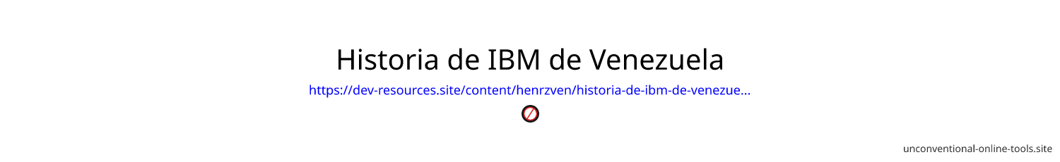 Historia de IBM de Venezuela