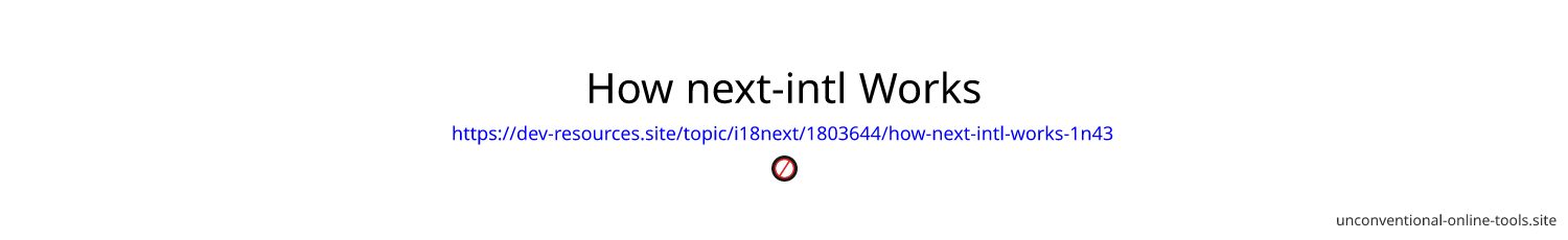 How next-intl Works