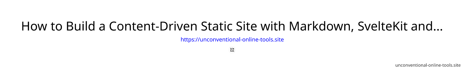 How to Build a Content-Driven Static Site with Markdown, SvelteKit and Fusionable