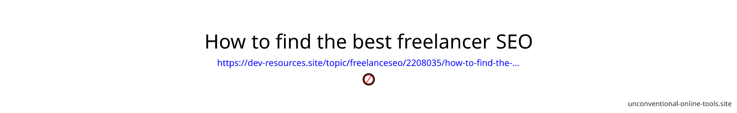 How to find the best freelancer SEO