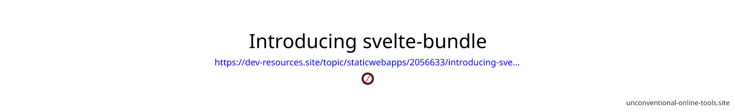 Introducing svelte-bundle