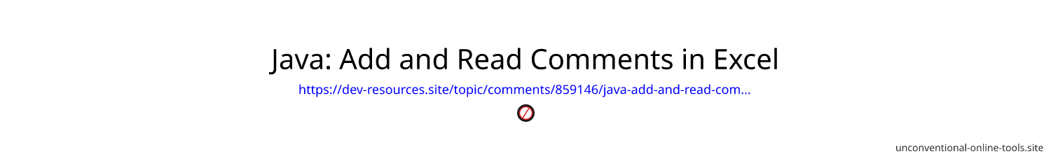 Java: Add and Read Comments in Excel