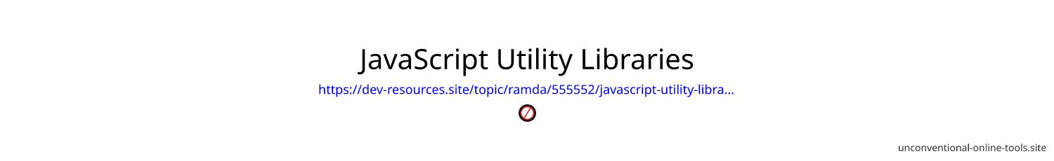 JavaScript Utility Libraries