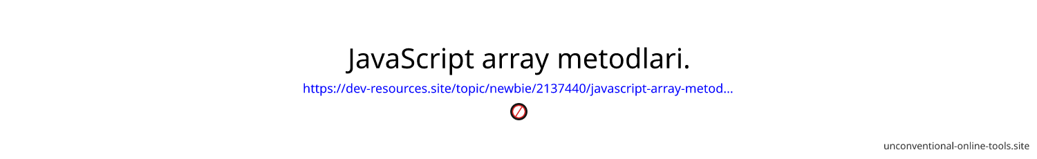 JavaScript array metodlari.