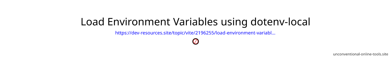 Load Environment Variables using dotenv-local