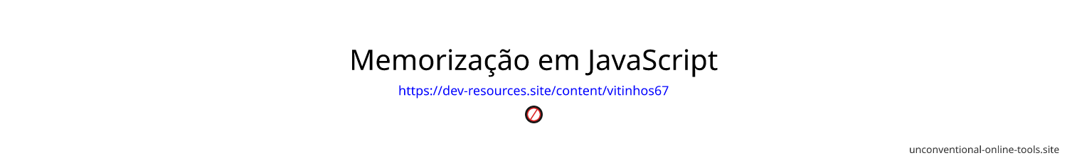 Memorização em JavaScript