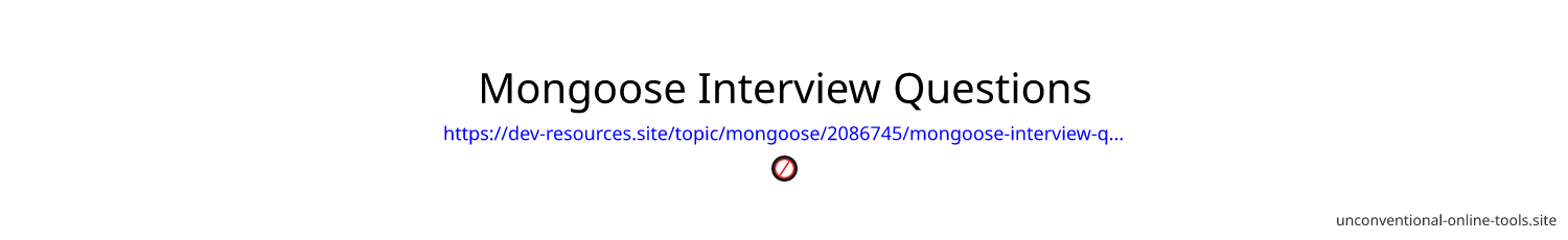 Mongoose Interview Questions