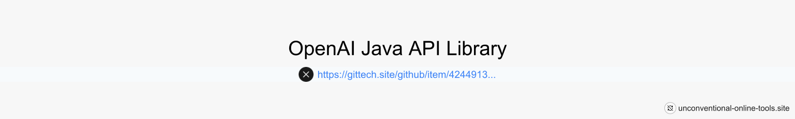 OpenAI Java API Library