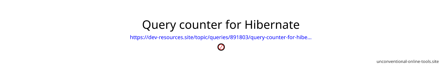 Query counter for Hibernate
