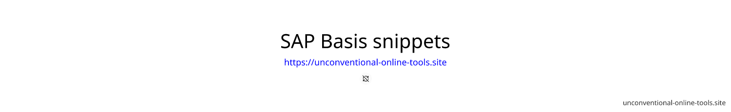 SAP Basis snippets #7