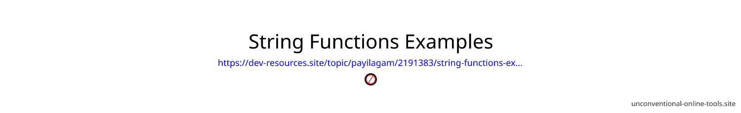 String Functions Examples