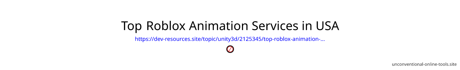 Top Roblox Animation Services in USA