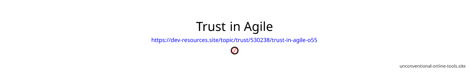 Trust in Agile