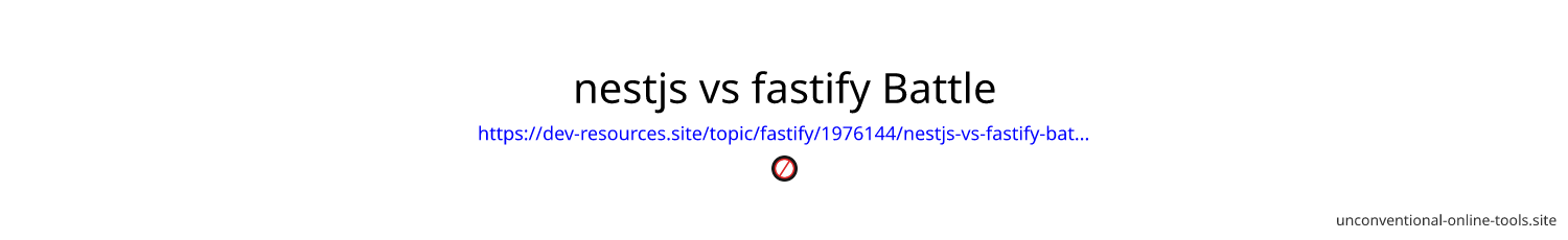 nestjs vs fastify Battle